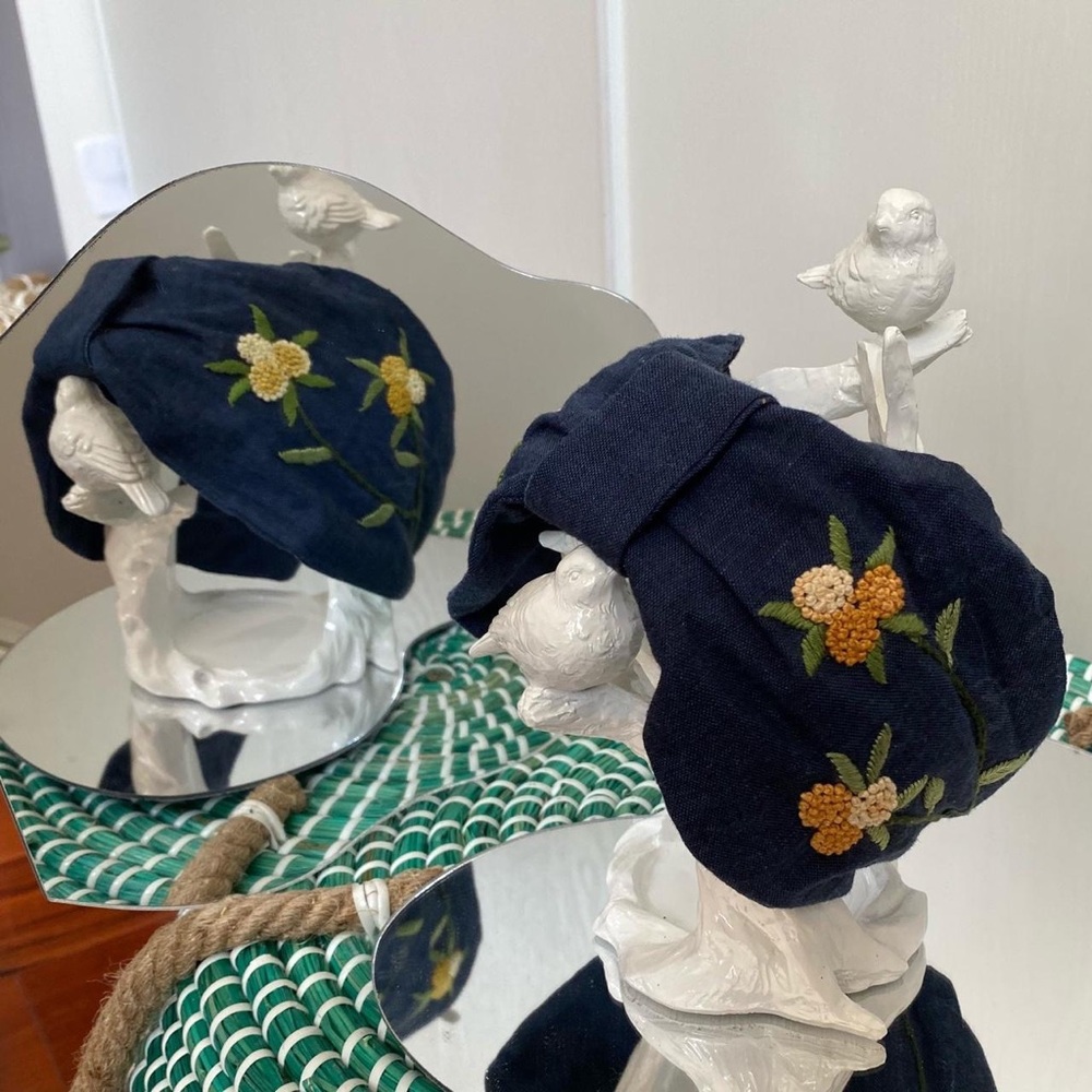 Denim Blue Sunflower Headband